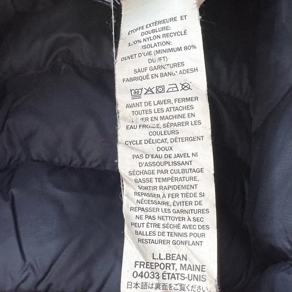 L.L. Bean Coat Puffer Down Hood Purple Girls' Sz 8 Winter Kids Snow Sustainable